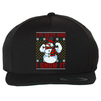 Christmas Snow Im Sexy And I Snow It Mom Dad Funny Gift Wool Snapback Cap