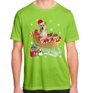 Cute Shiba Inu Dog Christmas Santa Hat Xmas Puppy Lover Cute Gift Adult ChromaSoft Performance T-Shirt