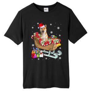 Cute Shiba Inu Dog Christmas Santa Hat Xmas Puppy Lover Cute Gift Tall Fusion ChromaSoft Performance T-Shirt