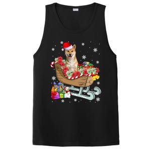 Cute Shiba Inu Dog Christmas Santa Hat Xmas Puppy Lover Cute Gift PosiCharge Competitor Tank