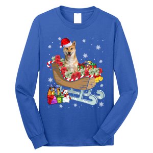 Cute Shiba Inu Dog Christmas Santa Hat Xmas Puppy Lover Cute Gift Long Sleeve Shirt