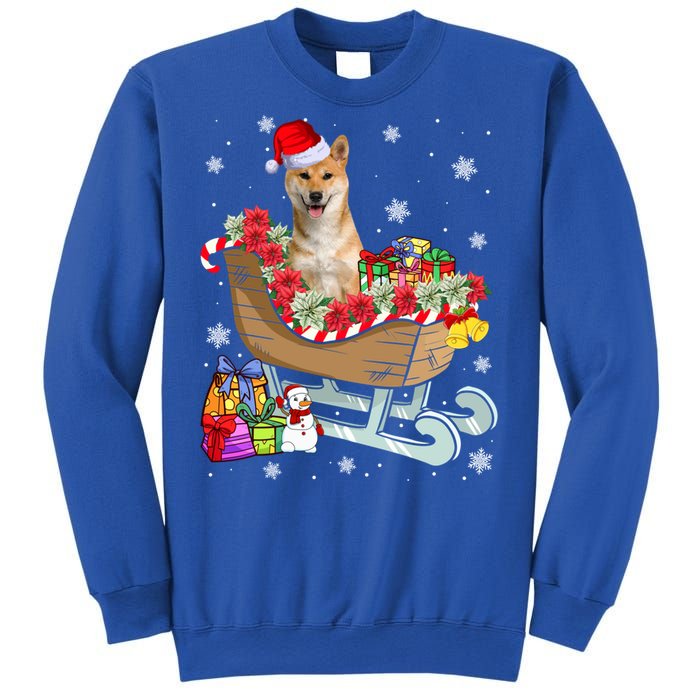 Cute Shiba Inu Dog Christmas Santa Hat Xmas Puppy Lover Cute Gift Sweatshirt