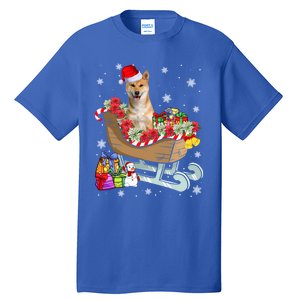 Cute Shiba Inu Dog Christmas Santa Hat Xmas Puppy Lover Cute Gift Tall T-Shirt