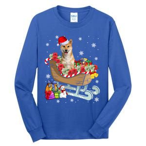 Cute Shiba Inu Dog Christmas Santa Hat Xmas Puppy Lover Cute Gift Tall Long Sleeve T-Shirt