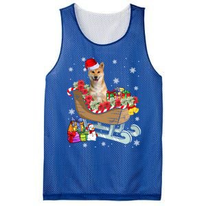 Cute Shiba Inu Dog Christmas Santa Hat Xmas Puppy Lover Cute Gift Mesh Reversible Basketball Jersey Tank