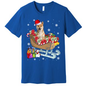 Cute Shiba Inu Dog Christmas Santa Hat Xmas Puppy Lover Cute Gift Premium T-Shirt