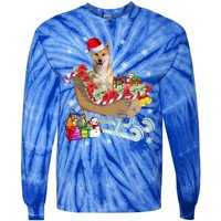 Cute Shiba Inu Dog Christmas Santa Hat Xmas Puppy Lover Cute Gift Tie-Dye Long Sleeve Shirt