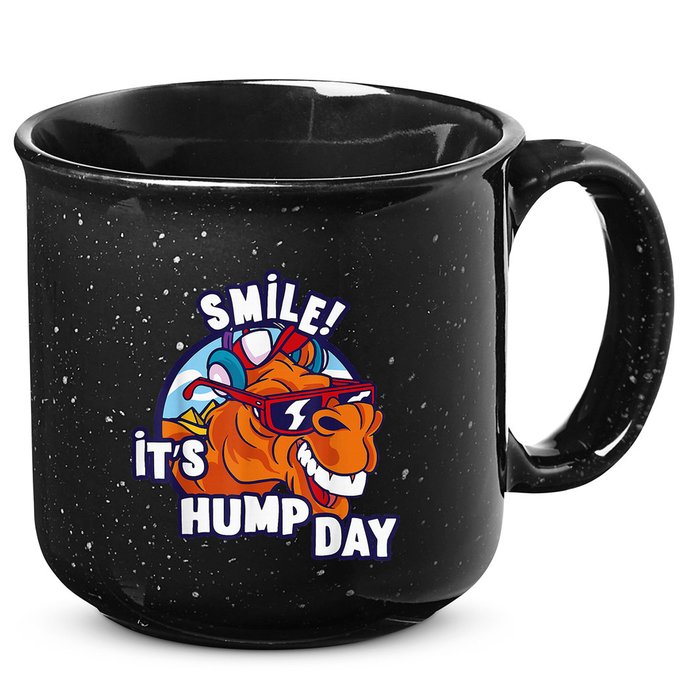 Camel Smile! ItS Hump Day Funny Hump Day Camel Sunglass 15oz Campfire Ceramic Mug