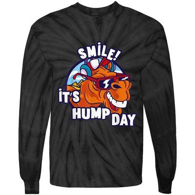 Camel Smile! ItS Hump Day Funny Hump Day Camel Sunglass Tie-Dye Long Sleeve Shirt