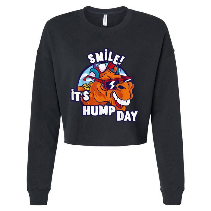 Camel Smile! ItS Hump Day Funny Hump Day Camel Sunglass Cropped Pullover Crew
