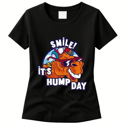 Camel Smile! ItS Hump Day Funny Hump Day Camel Sunglass Womens T-Shirt