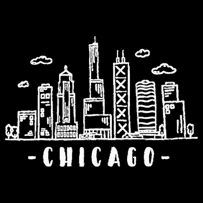 Chicago Skyline Illinois Vintage Polo