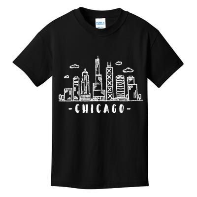 Chicago Skyline Illinois Vintage Kids T-Shirt