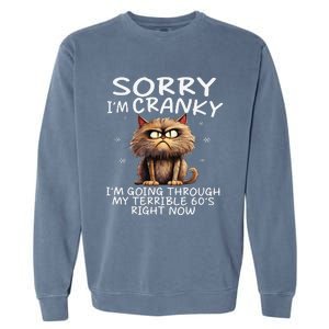 Cat Sorry IM Cranky IM Going Through My Terrible 60S Garment-Dyed Sweatshirt