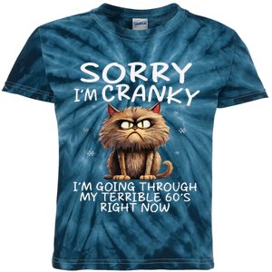 Cat Sorry IM Cranky IM Going Through My Terrible 60S Kids Tie-Dye T-Shirt