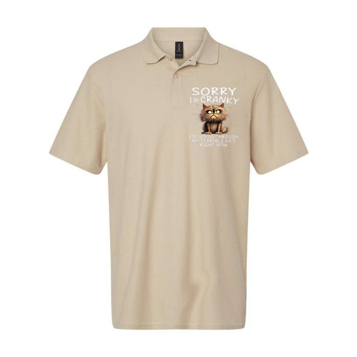 Cat Sorry IM Cranky IM Going Through My Terrible 60S Softstyle Adult Sport Polo