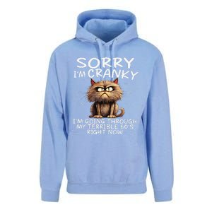 Cat Sorry IM Cranky IM Going Through My Terrible 60S Unisex Surf Hoodie