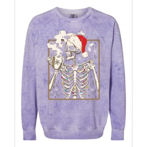 Christmas Skeleton Ing Coffee Halloween Costumes Gift Colorblast Crewneck Sweatshirt