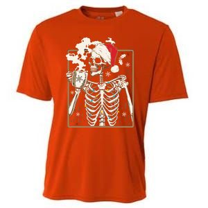 Christmas Skeleton Ing Coffee Halloween Costumes Gift Cooling Performance Crew T-Shirt