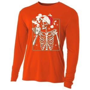 Christmas Skeleton Ing Coffee Halloween Costumes Gift Cooling Performance Long Sleeve Crew