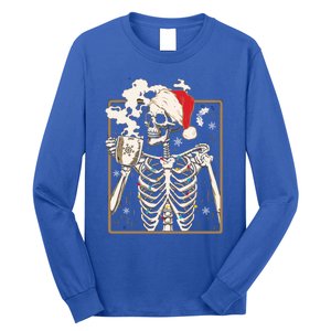 Christmas Skeleton Ing Coffee Halloween Costumes Gift Long Sleeve Shirt