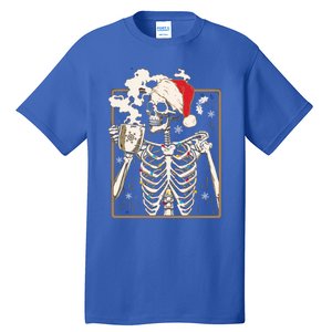 Christmas Skeleton Ing Coffee Halloween Costumes Gift Tall T-Shirt