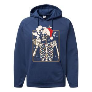 Christmas Skeleton Ing Coffee Halloween Costumes Gift Performance Fleece Hoodie