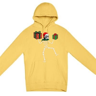 Christmas Skeleton Jolly Dancing Skeleton Xmas Meaningful Gift Premium Pullover Hoodie