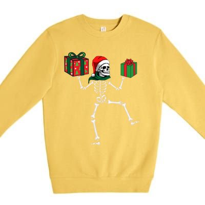 Christmas Skeleton Jolly Dancing Skeleton Xmas Meaningful Gift Premium Crewneck Sweatshirt