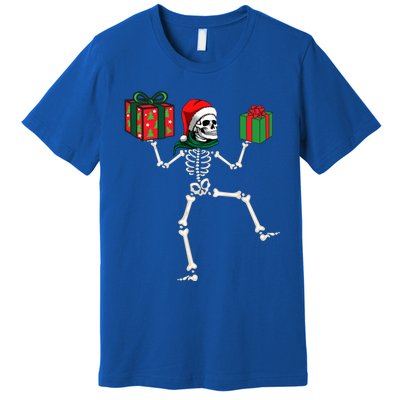 Christmas Skeleton Jolly Dancing Skeleton Xmas Meaningful Gift Premium T-Shirt