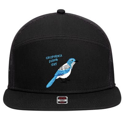 California Scrub Jay 7 Panel Mesh Trucker Snapback Hat