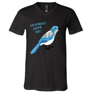 California Scrub Jay V-Neck T-Shirt