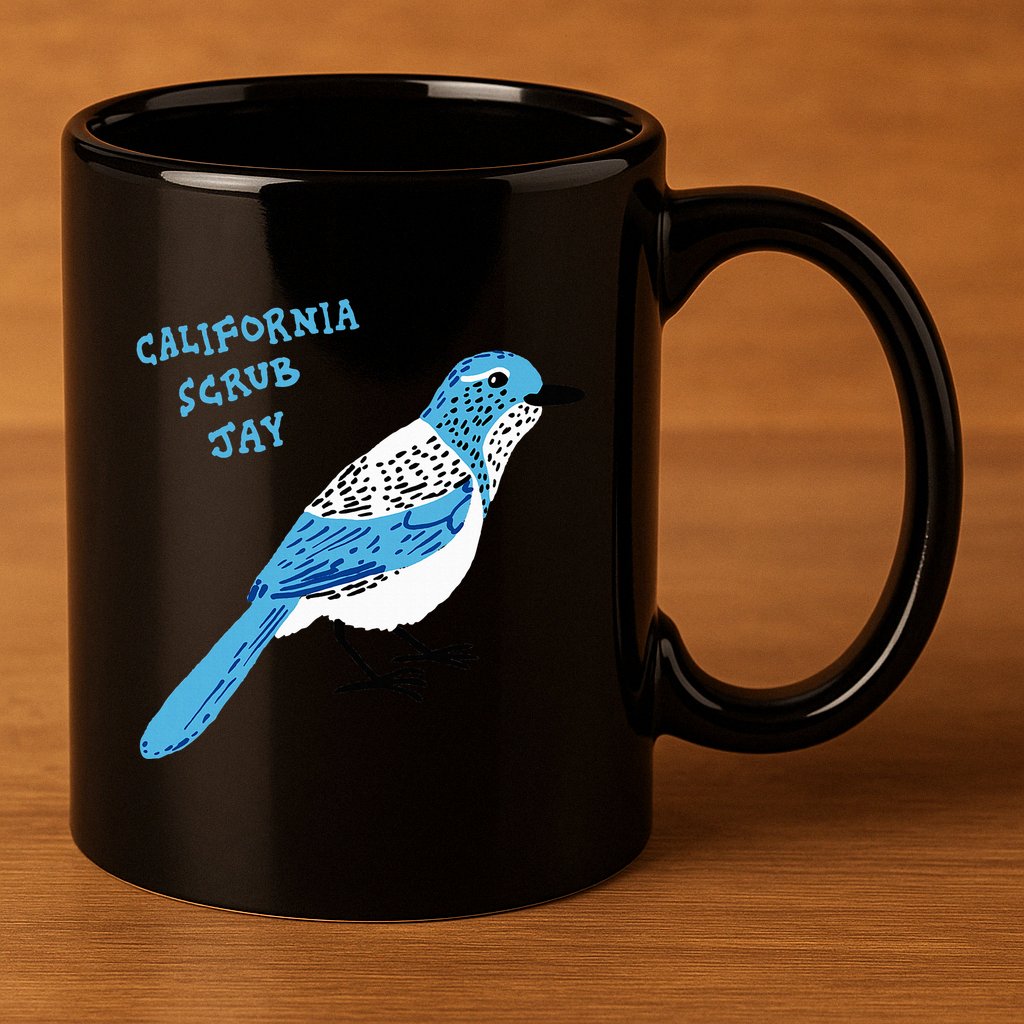 California Scrub Jay 11oz C Handle Ceramic Mug