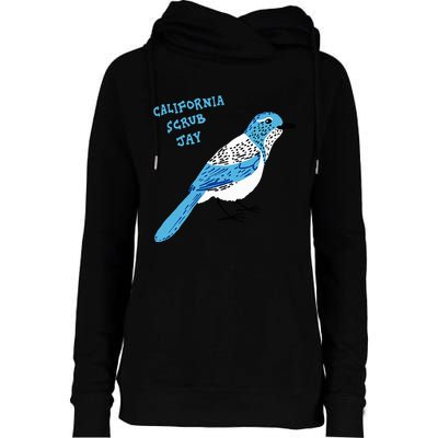 California Scrub Jay Womens Funnel Neck Pullover Hood