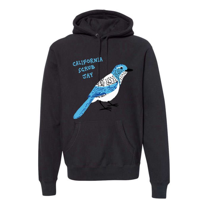 California Scrub Jay Premium Hoodie