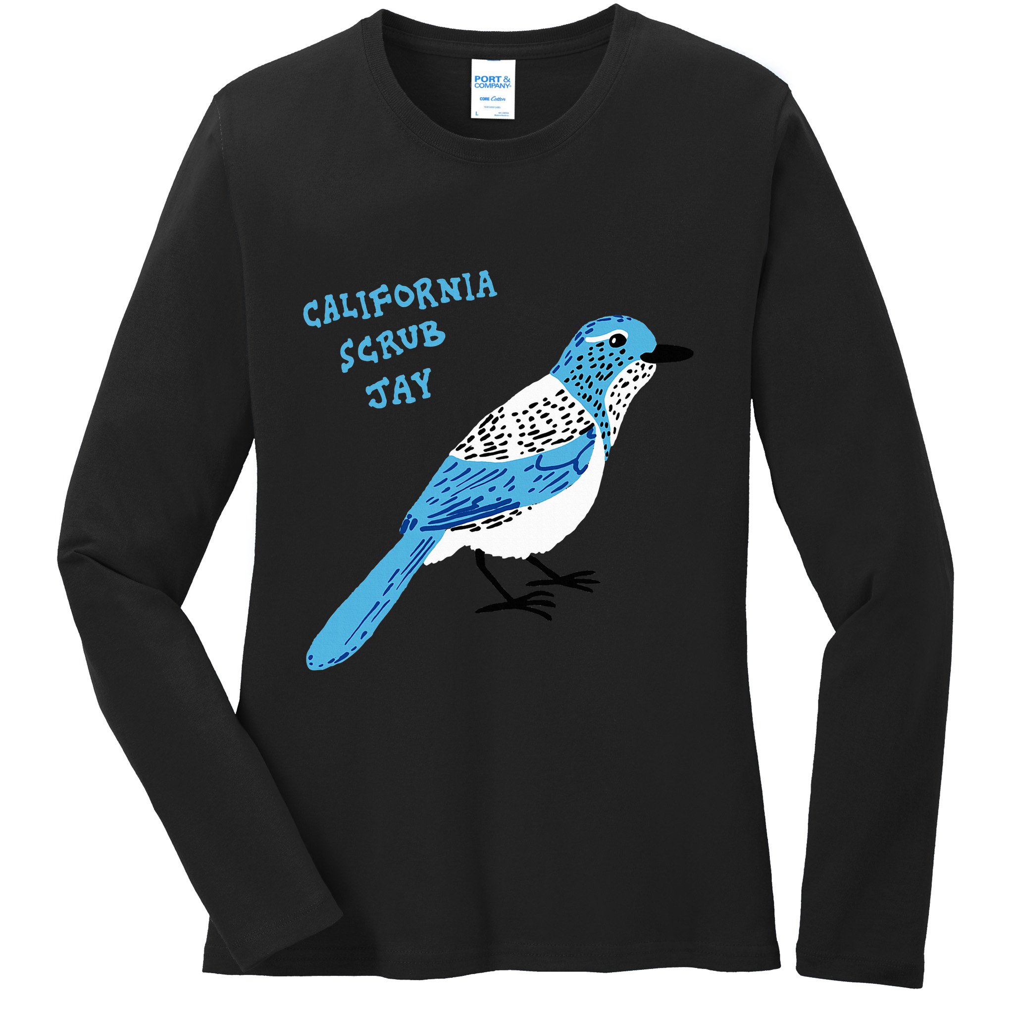 California Scrub Jay Ladies Long Sleeve Shirt