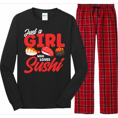 Cute Sushi Just A Who Loves Sushi Lovers Gift Long Sleeve Pajama Set