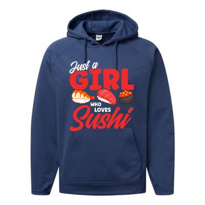 Cute Sushi Just A Who Loves Sushi Lovers Gift Performance Fleece Hoodie