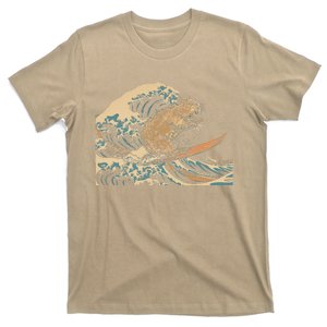 Capybara Surfing Japanese Wave Surfer Animal Funny Capybara T-Shirt