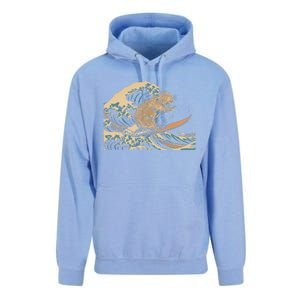 Capybara Surfing Japanese Wave Surfer Animal Funny Capybara Unisex Surf Hoodie