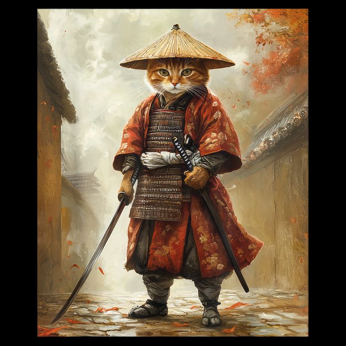 Cat Samurai Japan Japanese Funny Graphic  City Backpack