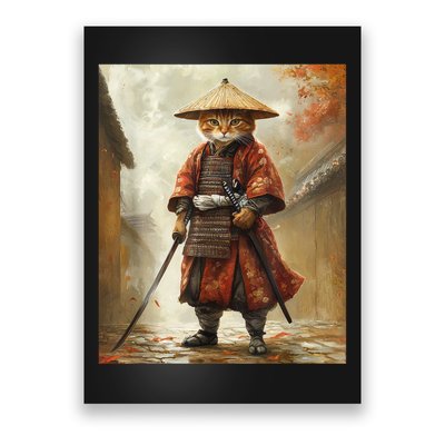 Cat Samurai Japan Japanese Funny Graphic  Poster
