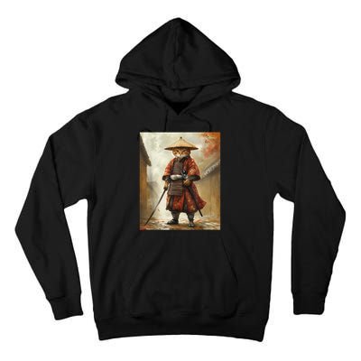 Cat Samurai Japan Japanese Funny Graphic  Tall Hoodie