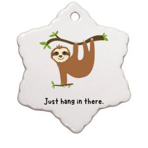 Cute Sloth Just Hang in There Ceramic Star Ornament