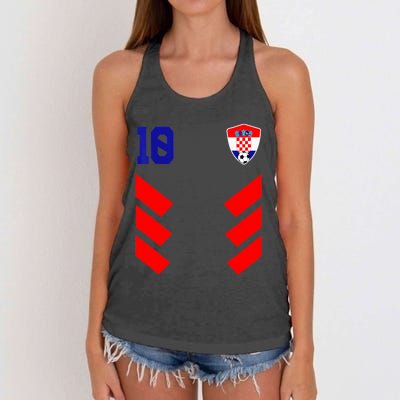 Croatia Soccer Jersey Retro 10 Croatian Football Women's Knotted Racerback Tank