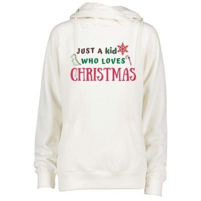 Christmas Sweatshirt Just A Who Loves Christmas Xmas Gift Holiday Top Winter Womens Funnel Neck Pullover Hood