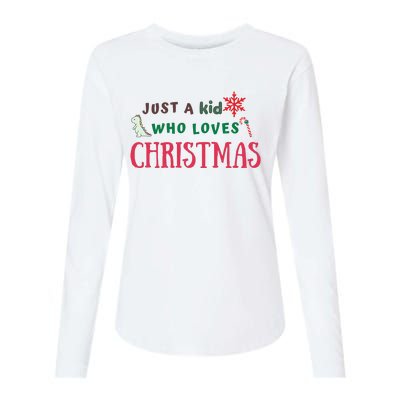 Christmas Sweatshirt Just A Who Loves Christmas Xmas Gift Holiday Top Winter Womens Cotton Relaxed Long Sleeve T-Shirt