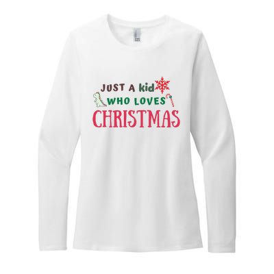 Christmas Sweatshirt Just A Who Loves Christmas Xmas Gift Holiday Top Winter Womens CVC Long Sleeve Shirt