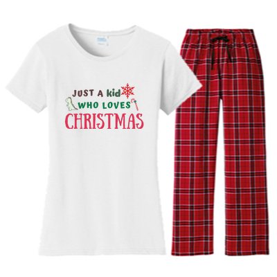 Christmas Sweatshirt Just A Who Loves Christmas Xmas Gift Holiday Top Winter Women's Flannel Pajama Set