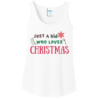 Christmas Sweatshirt Just A Who Loves Christmas Xmas Gift Holiday Top Winter Ladies Essential Tank